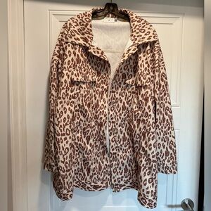 Daisy Street Oversized Cheetah Print Jacket